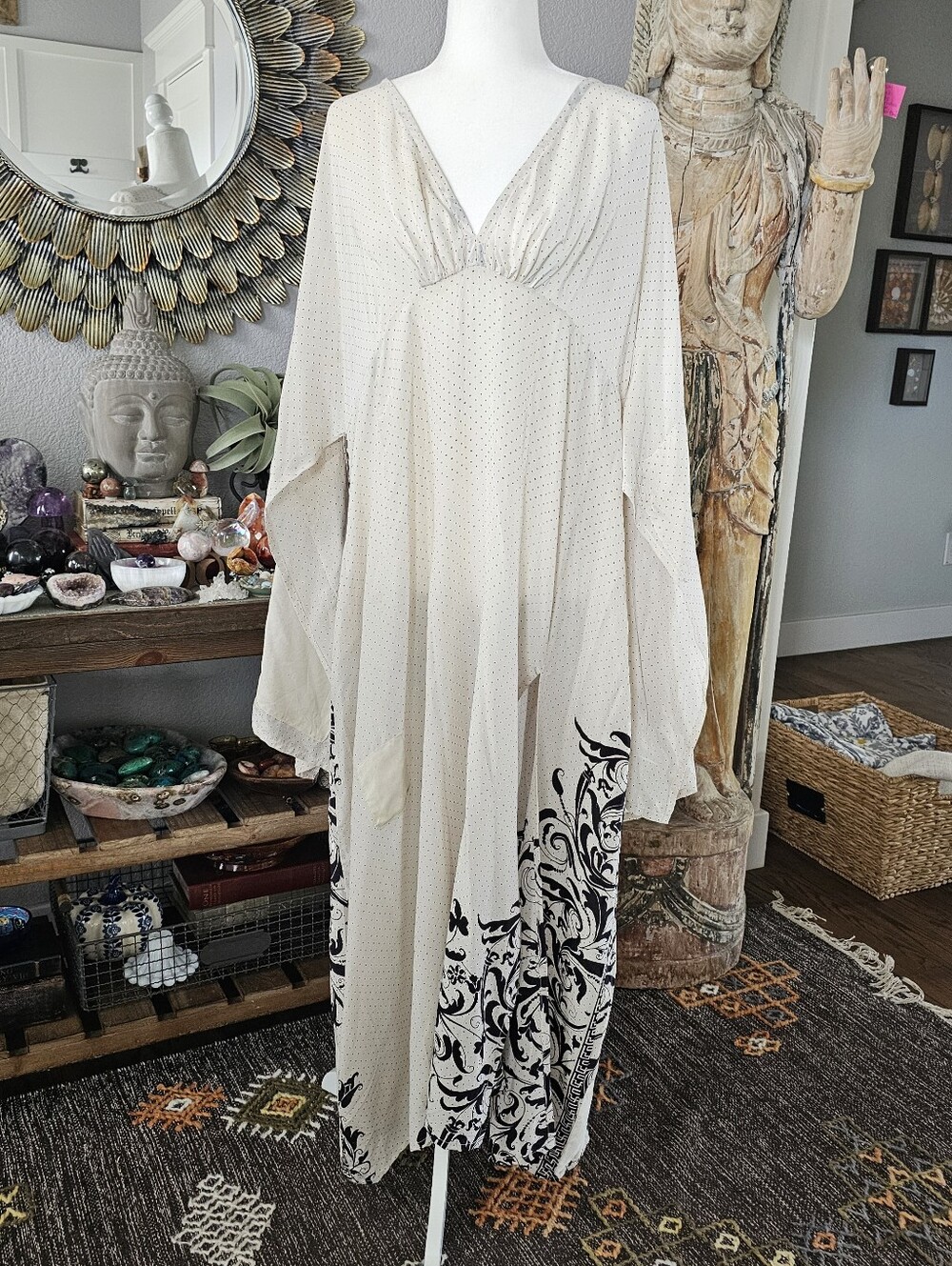 KB Kantha Bae Silk Sari New Moon Maxi Free Size Fits 0-22